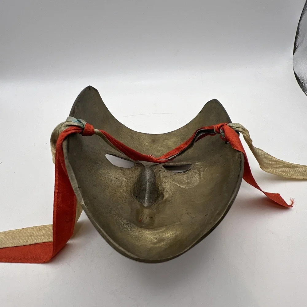 Vintage India Solid Brass Hand Painted Wall Decor Theater Masquerade Masks